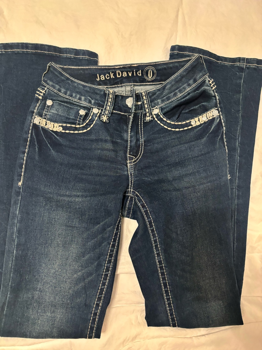 Jack by BB Dakota Dark Blue Jeans with White Stitching